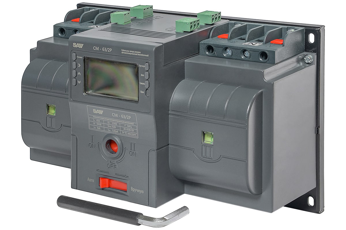картинка Рубильник реверсивный автоматизированный моноблочный (Блок автоматического ввода резерва АВР) CM-63/